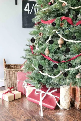 Vista 6 de 30 piezas de adornos de bola de árbol de Navidad irrompibles negros para decoración navideña