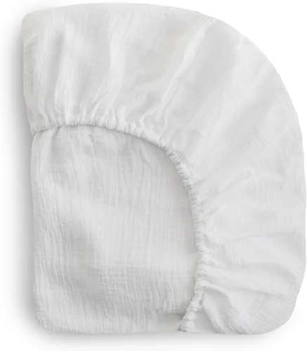 Vista 33 de mushie Sábana bajera ajustable de muselina extra suave para cuna, 192 hilos, 28 x 52 pulgadas (azul bebé)