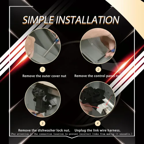 Vista 6 de Upgrade 5304516818 Kit de pestillo para puerta de lavavajillas Reemplazo 5304525218 154543901 154758101 154543901 154722401 Pestillo de puerta