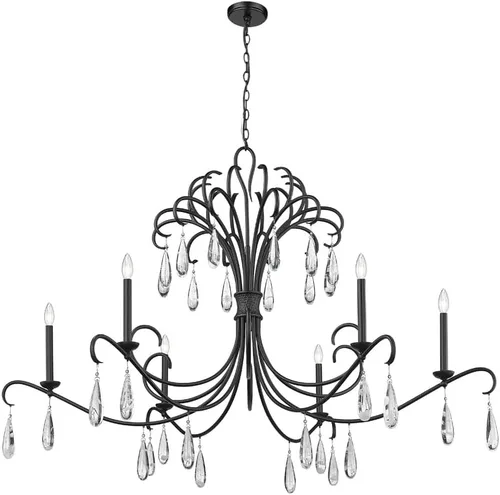 Vista 4 de Z-Lite 3039-59GG Amara - Lámpara de araña de 6 luces en estilo contemporáneo, 34 pulgadas de alto y 58.75 pulgadas de ancho, color acabado: dorado