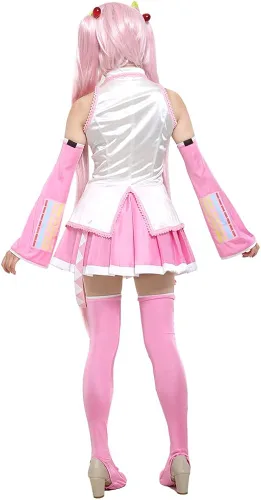 Vista 2 de Haikyuu - Disfraz de cosplay gris y rosa para mujer con horquillas para el cabello