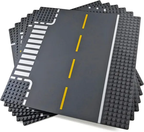 Vista 4 de Apostrophe Games Placa base de carretera – Placas base de bloques de construcción premium compatibles con todas las principales marcas – 2 placas