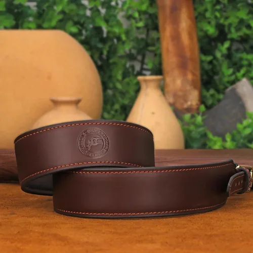 Vista 8 de TOURBON Correa de cuero para escopeta de rifle largo ajustable con o sin giros 1.77" Wide, Non-slip Suede Interior, Metal Buckles with Slots, with