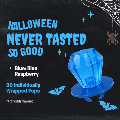 Vista 3 de Ring Pop Paquete de piruletas a granel de frambuesa azul envuelta