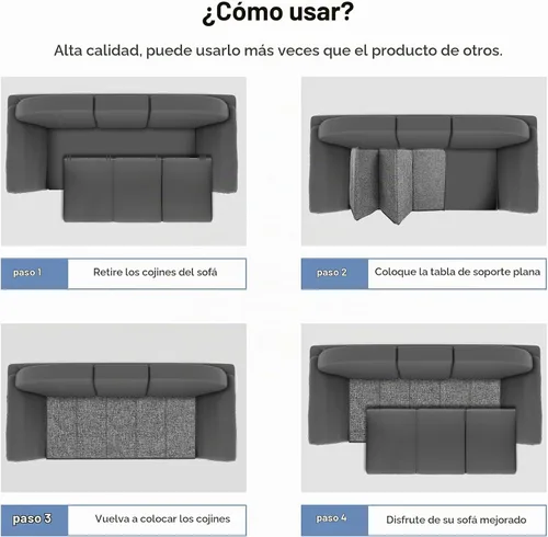 Vista 9 de Soporte para Cojín de Sofá para Asiento Flácido - Protector para Sofá, Tablero de Inserción para Cojines Flácidos, Piezas de Reemplazo para Sofás