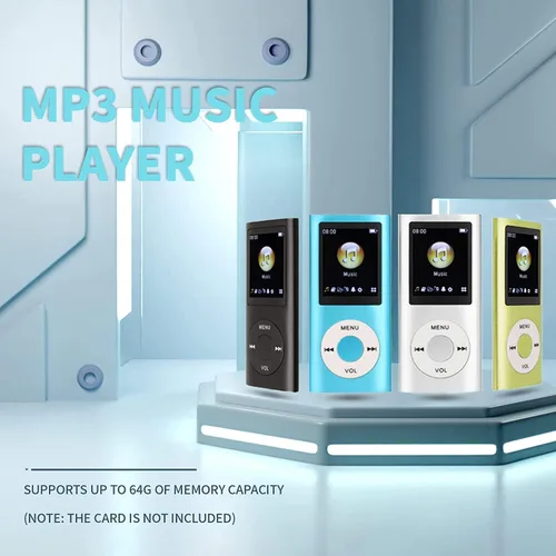 Vista 2 de Reproductor de MP3, reproductor de música MP3 portátil sin pérdidas delgado con auriculares, pantalla LCD de 1.8 pulgadas, reproductor de música