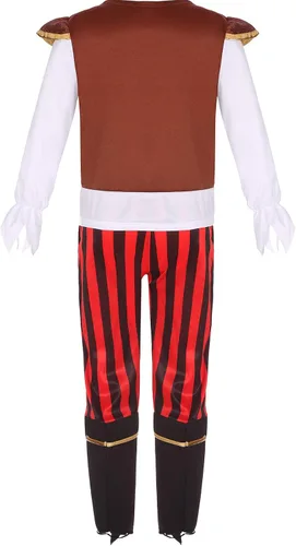 Vista 3 de Gorkonpy Boys Pirate Costume Kids Halloween Pirate Costume with Accessories