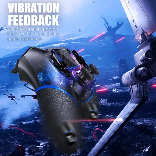 Vista 5 de AceGamer Wireless Controller for PS4, Custom Design V2 Gamepad Joystick for PS4 with Non-Slip Grip of Both Sides and 3.5mm Audio Jack! Thumb Caps