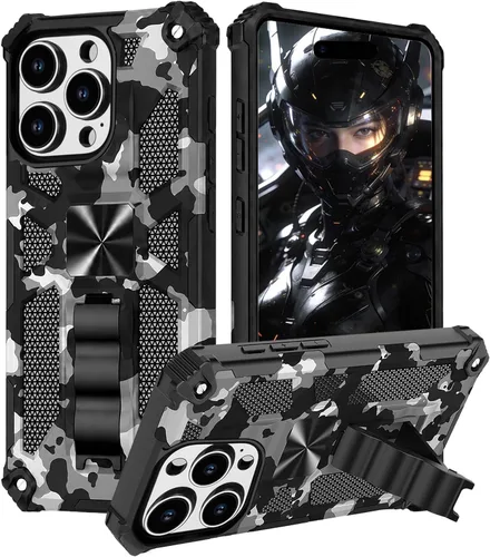 Vista 22 de CCSmall - Carcasa para Apple iPhone 14, diseño de camuflaje, color verde militar Funda de protección resistente a prueba de golpes de grado