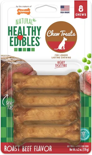Vista 15 de Nylabone Healthy Edibles Masticables Naturales para Perros de Larga Duración con Sabor a Tocino para Perros, X-Pequeño/Muy Pequeño (2 Unidades)