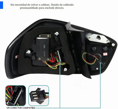 Vista 4 de SPEC-D TUNING Luces traseras LED color negro azabache compatibles con BMW E90 Serie 3 4DR Sedán 2005-2008, conjunto de par izquierdo + derecho