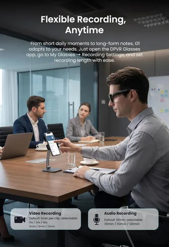 Vista 7 de DPVR - Lentes inteligentes AI con cámara y Bluetooth – Gafas de cámara HD de 8 MP para hombres y mujeres, gafas de grabación de video con asistente