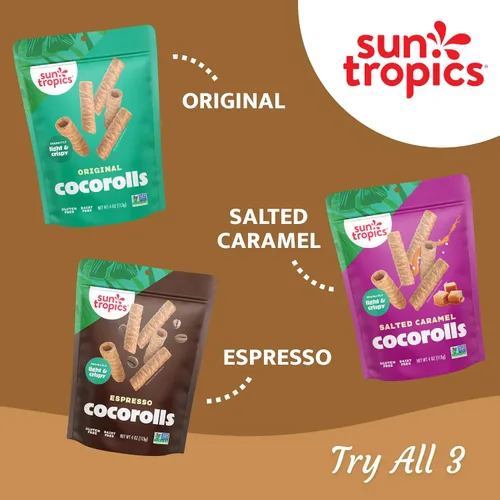 Vista 8 de Sun Tropics, Coco Rolls Caramelo salado, 4 onzas