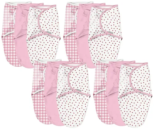 Vista 16 de SwaddleMe Manta original – Tamaño pequeño/mediano, 0-3 meses, paquete de 3 (corazones de bebé), fácil de usar, mantiene al bebé cómodo y seguro
