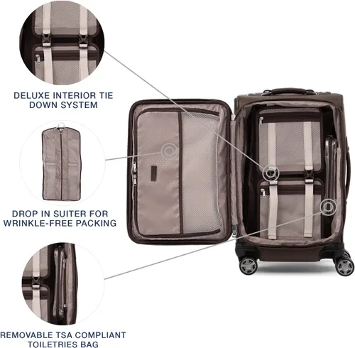 Vista 5 de Travelpro Platinum Elite-Softside - Maletas expansible con ruedas giratorias, Espresso intenso), 409186104