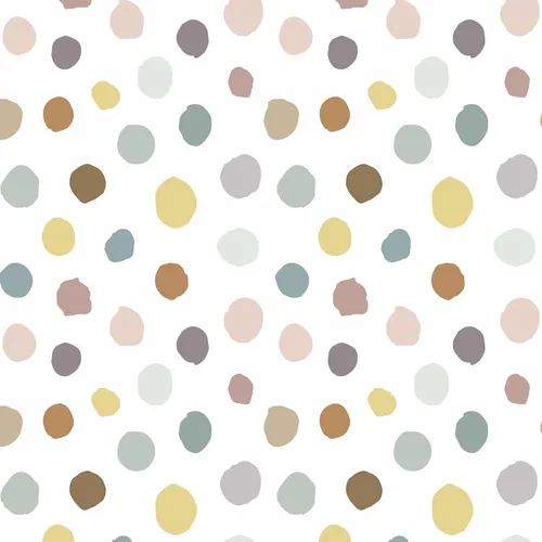 Vista 2 de Papel tapiz para niños, papel tapiz de lunares colorido de 17.5 x 120 pulgadas, autoadhesivo para guardería, papel de contacto apto para inquilinos
