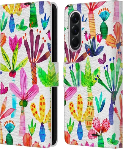 Vista 101 de Head Case Designs Officially Licensed Ninola Brushstrokes Black Summer Patterns Leather Wallet Case Compatible with Samsung Galaxy A07 4G