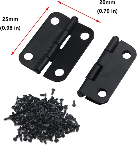 Vista 2 de Antrader Bisagras para Gabinete, Bisagra de Tope Plegable de Metal de 1" x 3/4" para Puerta de Gabinete y Armario, Negro, Paquete de 24
