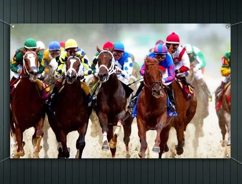 Vista 4 de Nepnuser Telón de fondo para cabina de fotos de Kentucky, 7 x 5 pies, Churchill Downs para carreras de caballos en interiores y exteriores, Derby