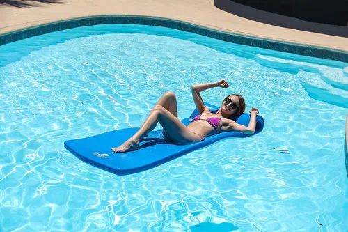 Vista 4 de Cococabana Flotador de espuma de vinilo de 74 pulgadas para piscinas y lagos Azul Pacífico