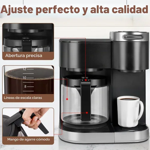 Vista 5 de Repuesto de cafetera de 12 tazas solo compatible con cafetera Keurig K-DUO 5100, repuesto de jarra para K-DUO 5100, duradera y confiable
