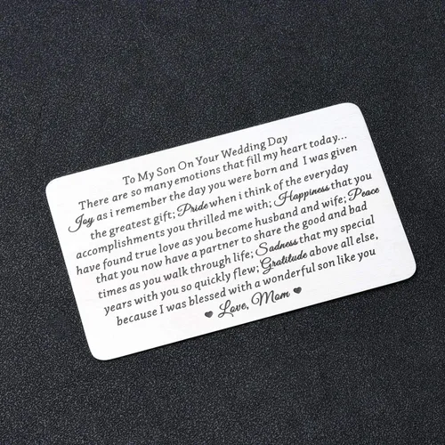 Vista 3 de Lywjyb Birdgot Regalo de boda para hijo de mamá e hijo, regalo para mi hijo, regalo de mamá a hijo, regalos conmovedores de madre a hijo, poema