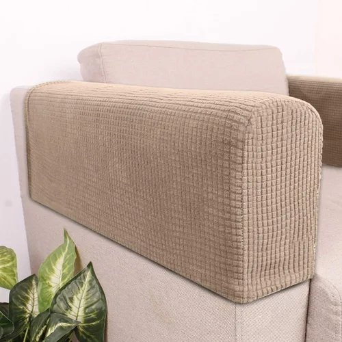 Vista 7 de SEWACC - Funda para reposabrazos de sofá, 2 piezas, toalla elástica universal para reposabrazos para sofá, paño protector elástico para oficina