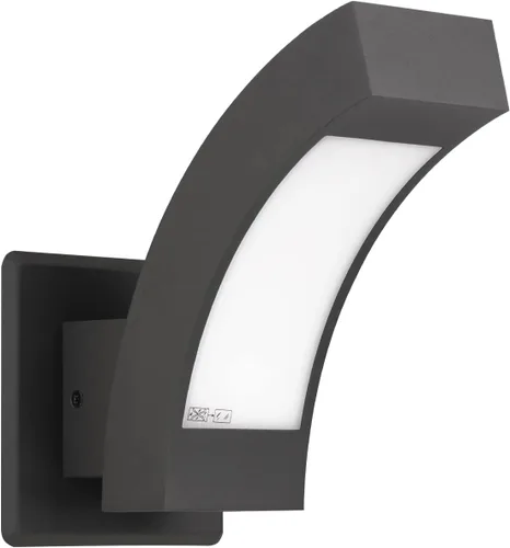 Vista 3 de luz LED para pared de exteriores, pintada en color gris y con acabado de aluminio, luz cálida de 3000K
