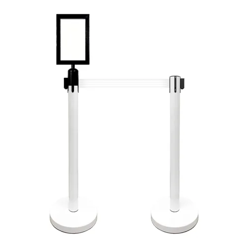 Vista 4 de VIP Crowd Control - Juego de barreras de seguridad con cinturones retráctiles, 91 cm de altura, cinturón de 198 cm y soporte de pared Cinturón