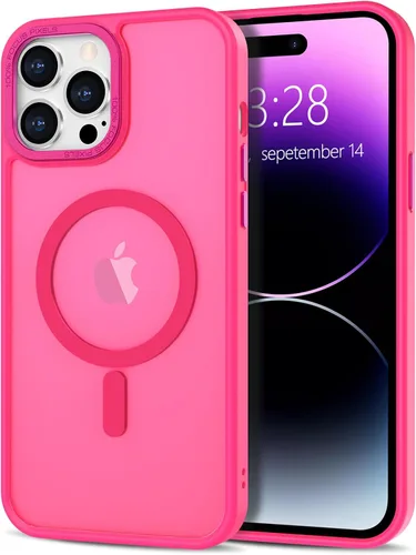 Vista 86 de Anuck - Funda magnética para iPhone 11 compatible con MagSafe, carcasa trasera mate translúcida dura, borde de TPU, delgada, resistente a impactos