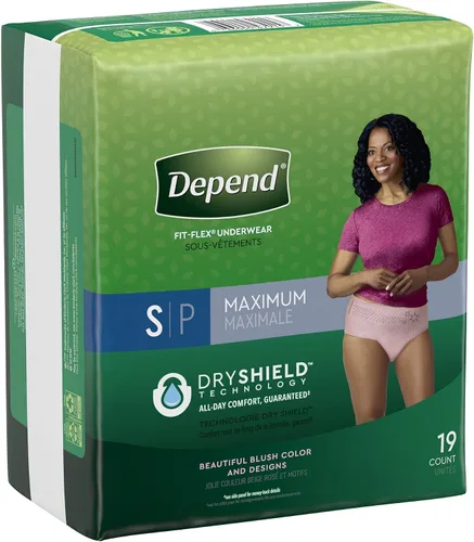 Vista 2 de Depend Ropa interior desechable de protección fresca Pretina femenina Estilo pequeño, 47915, máximo, 38 Ct