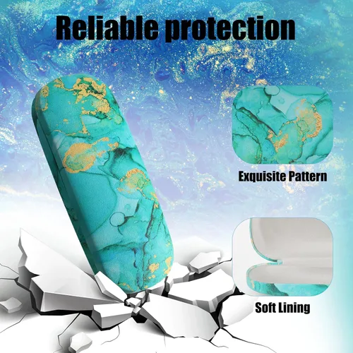 Vista 3 de QSCFKL Hard Shell Eyeglasses Case, Protective Hard Glasses Case with Cleaning Cloth Portable Eyewear Case for Women Men