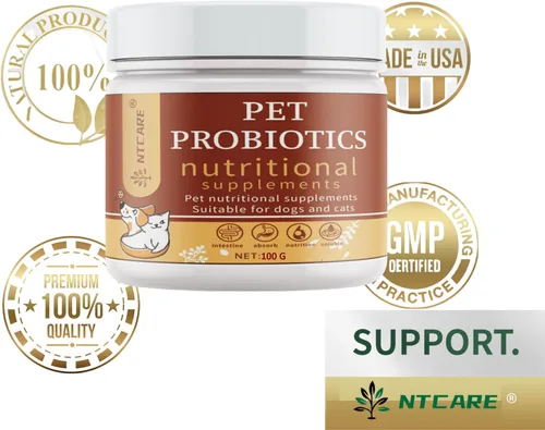 Vista 6 de Polvo probiótico para perros y gatos. Probióticos para la salud digestiva, apoyo inmunológico, diarrea, gases, picazón y alergias estacionales. Con