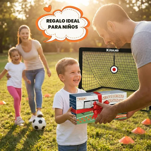 Vista 9 de Portería de fútbol, porterías de fútbol para niños para patio trasero, juego de 2, equipo de entrenamiento de red de fútbol de 4 x 3 pies, portería