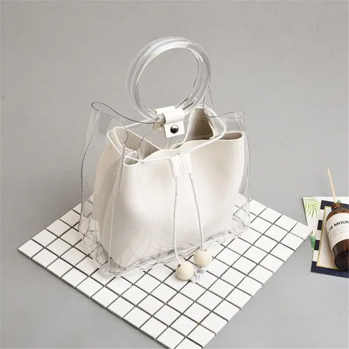 Vista 4 de FANCY LOVE - Bolso bandolera para playa con diseño de agua, transparente