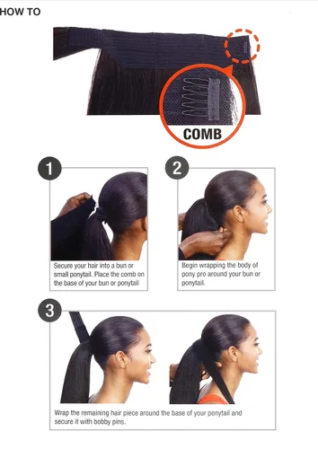 Vista 6 de Organique Mastermix Cola de caballo sintética Pony Pro Wrap Around – Body Wave 32 pulgadas (color: P4/30)
