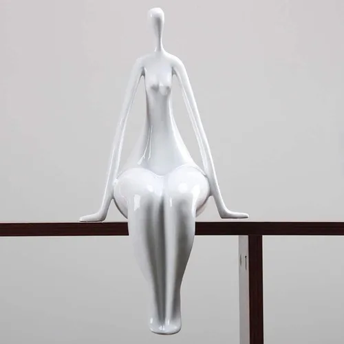Vista 10 de LGYKUMEG Escultura de mujer desnuda, cuerpo de arte, arte abstracto, estatua de minimalismo, figura de escultura de resina, accesorios hechos a
