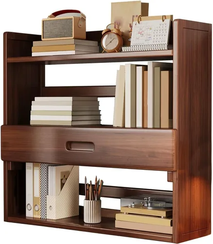 Vista 10 de JHDXL Organizador de escritorio para la parte superior del escritorio, gabinete de escritorio con deflector, estante de almacenamiento de escritorio