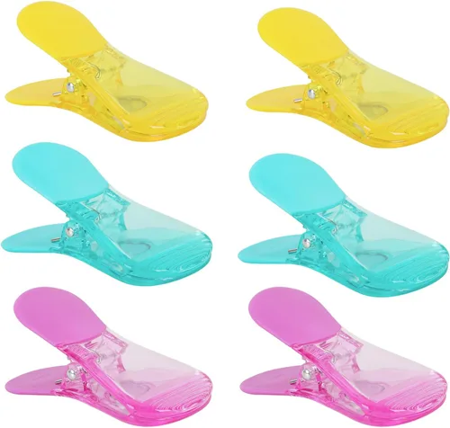 Vista 12 de Juego de clips magnéticos de plástico para refrigerador, clips de papel magnéticos, clips para bolsas de aperitivos, clips multiusos, juego de 6