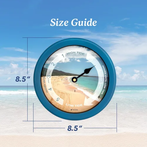 Vista 6 de JUSTIME Reloj de Marea Atlántico de 8.5 Pulgadas para la Costa Este, Reloj de Marea Alta y Baja con Estuche Resistente al Agua de Plástico, Gráficos