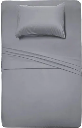 Vista 45 de Juego de sábanas de diseño estampado clásico - Juegos de sábanas con bolsillo profundo ultra suave y transpirable., Microfibra, Celeste (Baby Blue)