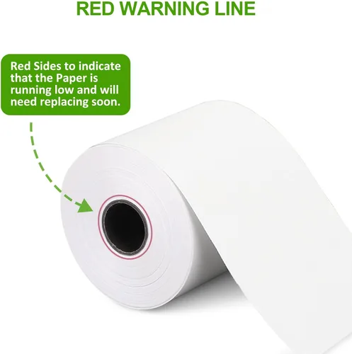 Vista 8 de (100 Rolls) 2 1/4 x 50 Thermal Receipt Paper, White BPA-Free, Compatible with POS, Credit Card Terminals and Most Register Machines