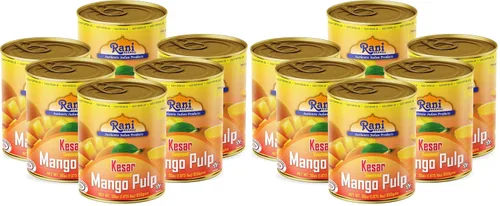 Vista 13 de Puré de pulpa de mango Rani (hace batidos de mango Lassi) Alphonso endulzado 30 onzas (1.875 libras) 29.98 oz ~ Kosher Todo natural Sin OMG