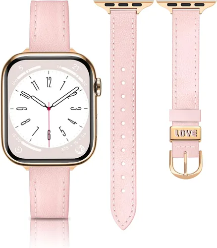 Vista 41 de JR.DM Correas de cuero delgadas compatibles con Apple Watch Band 1.496 in 1.575 in 1.614 in 1.654 in 1.732 in 1.772 in 1.811 in 1.929 in, correa