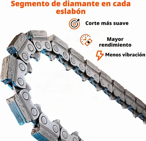 Vista 2 de Cadena de hormigón de 14 pulgadas MIA 3/8 "paso F3 cadena apta para ICS 695 cadena de diamante de motosierra de hormigón MESA DIAMOND Paso F3 3/8