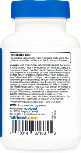 Vista 4 de Nutricost DHEA 100 mg, 120 Cápsulas - Sin Gluten, Sin Soja, Sin OGM, Suplemento