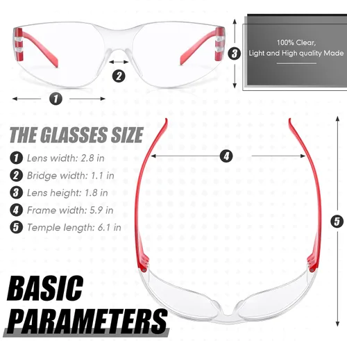 Vista 2 de Yunsailing 64 pares de anteojos de seguridad transparentes para hombre y mujer, lentes protectores con lente antiniebla, resistentes a los arañazos