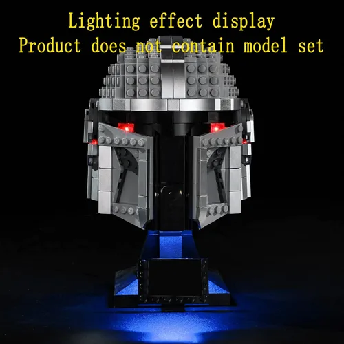 Vista 4 de GEAMENT Kit de luz LED compatible con el casco LEGO The Mandalorian, juego de iluminación para modelo de construcción 75328