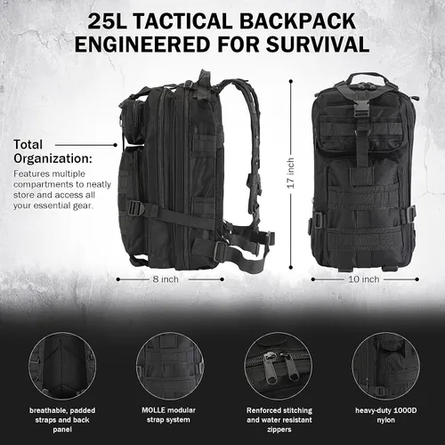 Vista 2 de Regalos para hombres Kit de supervivencia de Navidad, equipo de supervivencia y suministros 258 PIEZAS con filtro de agua, tienda de emergencia