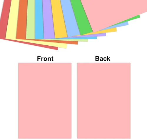 Vista 3 de 50 hojas de papel de cartulina de color para papel grueso, papel de cartulina impresa de doble cara, cartulina gruesa para hacer tarjetas, álbumes
